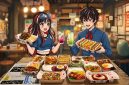Ilustrasi karakter Ren dan Reina menikmati beragam sajian street food Jepang dalam program “60 Seconds to Tokyo” yang dihadirkan Archipelago Hotels. Kampanye kuliner ini membawa pengalaman cita rasa khas Tokyo melalui berbagai menu Jepang di jaringan hotel Archipelago Indonesia.