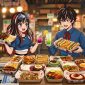 Ilustrasi karakter Ren dan Reina menikmati beragam sajian street food Jepang dalam program “60 Seconds to Tokyo” yang dihadirkan Archipelago Hotels. Kampanye kuliner ini membawa pengalaman cita rasa khas Tokyo melalui berbagai menu Jepang di jaringan hotel Archipelago Indonesia.