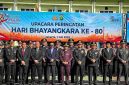 Upacara Hari Bhayangkara ke-80 di Lapangan Promoter Polres Metro Bekasi, Cikarang Utara, Rabu (1/7/2026). Foto : Ike Sopiah/Diskominfosantik.

