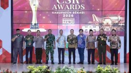 CSR AWARD 2026 – Pemerintah Kabupaten Bekasi menggelar CSR Award 2026 di Gedung Swatantra Wibawa Mukti, Cikarang Pusat, Kamis (2/7/2026), sebagai bentuk apresiasi kepada perusahaan dan mitra CSR yang berkontribusi terhadap pembangunan daerah dan kesejahteraan masyarakat. FOTO: Endar Bachtiar/Diskominfosantik.