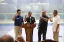 Pembukaan Kejurnas Squash Indonesia 2026 di Gedung Squash Wibawa Mukti, Kabupaten Bekasi, Selasa (7/7/2026). Kejuaraan yang diikuti 162 atlet dari delapan provinsi ini menjadi ajang pembinaan dan seleksi atlet menuju berbagai kejuaraan nasional maupun internasional.