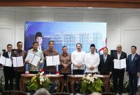 Penandatanganan Komitmen Hibah Lahan PT Lippo Cikarang Tbk kepada negara dalam rangka mendukung Program 3 Juta Rumah bagi masyarakat berpenghasilan rendah di Gedung Wisma Danantara Indonesia, Jakarta Selatan, Senin (29/6/2026). Foto : Dokpim
