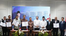 Penandatanganan Komitmen Hibah Lahan PT Lippo Cikarang Tbk kepada negara dalam rangka mendukung Program 3 Juta Rumah bagi masyarakat berpenghasilan rendah di Gedung Wisma Danantara Indonesia, Jakarta Selatan, Senin (29/6/2026). Foto : Dokpim
