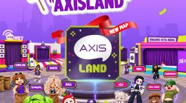 Poster kampanye #17anKitaBeda dari AXIS yang menghadirkan AXISLAND, map baru di platform Roblox, dengan rangkaian aktivitas Speed Run Battle (Balap Karung) pada 21–23 Agustus dan Fashion Week bertema Pakaian Adat Nusantara pada 4–6 September 2026.