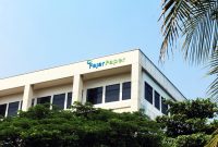 Gedung PT Fajar Surya Wisesa Tbk (Fajar Paper) di Kabupaten Bekasi. Perusahaan tengah menyiapkan pengembangan fasilitas pengolahan limbah hasil produksi.