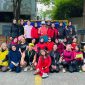 Peserta berfoto bersama usai mengikuti kegiatan Zumba bertajuk “Move Your Body, Boost Your Mood” yang digelar PrimeBiz Hotel Cikarang menjelang anniversary ke-12. Kegiatan ini menjadi bagian dari ajakan hidup sehat sekaligus mempererat kebersamaan dengan masyarakat, komunitas, corporate, dan stakeholder.