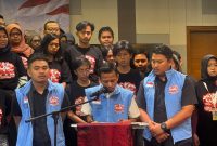 Koordinator Nasional GPPN Nasky Putra Tandjung menyampaikan deklarasi dalam kegiatan Deklarasi Nasional dan Rakernas GPPN di Jakarta, Rabu (30/9/2026). Kegiatan tersebut dihadiri sekitar 500 pemuda dari berbagai wilayah. /Dok. GPPN