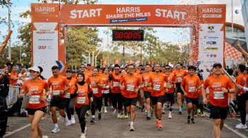 Ilustrasi suasana peserta saat mengikuti HARRIS SHARE THE MILES, ajang lari yang menggabungkan olahraga, hiburan, dan kepedulian sosial dengan semangat “Run Together, Give Together!”.