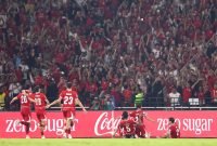 Timnas Indonesia merayakan gol di hadapan ribuan suporter pada final Piala ASEAN FIFA 2026 melawan Thailand di Stadion Utama Gelora Bung Karno (SUGBK), Jakarta, Senin (5/10/2026). Indonesia akhirnya menjadi juara setelah menang melalui adu penalti. (Dok. FIFA)